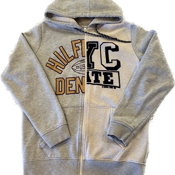Tommy Hilfiger Creative Mix Match Front‎ Zipper Hooded Sweatshirt Size Medium - Picture 1 of 7